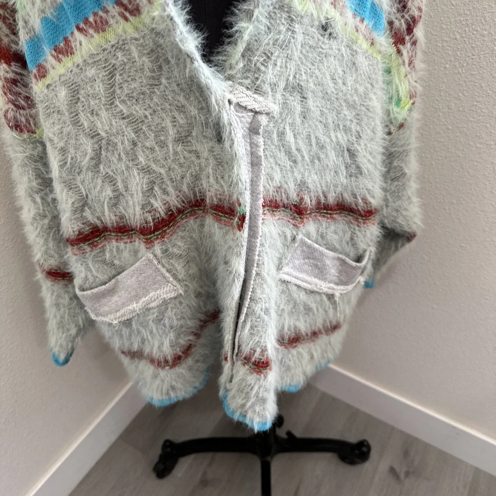 Free People Fair Weather Fuzzy Oversized‎ Women's Sweater Cardigan Size Small